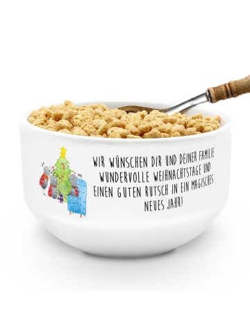 Mr. & Mrs. Panda Müslischale Weihnachten Smörle mit Spruch in Weiß