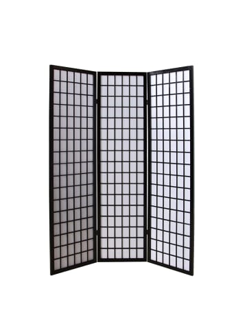 Homestyle4u 3-tlg. Paravent in Schwarz 132x175