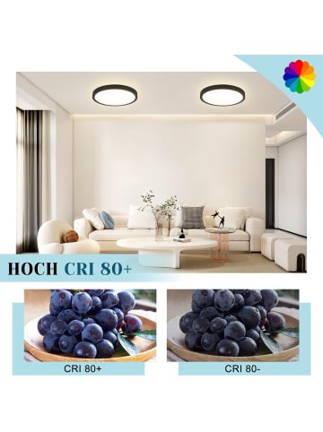 ZMH Deckenleuchte LED Ø18cm rund in weiß 4000K neutralweiß flach Flurlampe 15 W