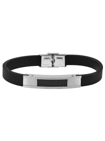 Adeliás Unisex Armband aus Leder 24 cm in schwarz