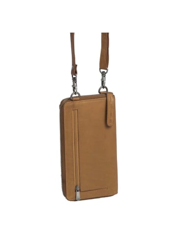 The Chesterfield Brand Malaga - Handytasche/Geldbörse 12cc 19 cm (black) in cognac