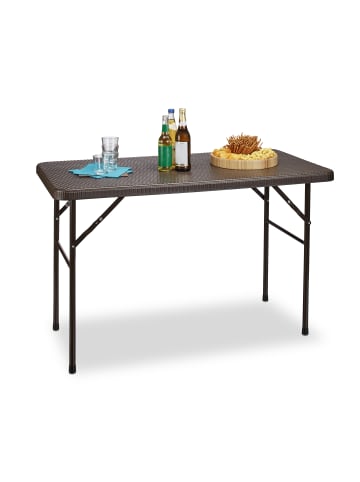 relaxdays Gartentisch Bastian in Braun - (B)121,5 x (H)74 x (T)61,5 cm