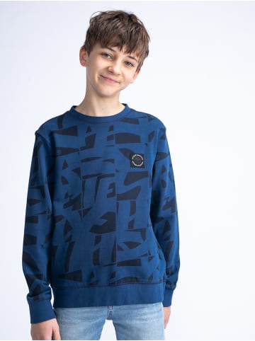 Petrol Industries Sweater mit All-over Muster Solenture in Blau