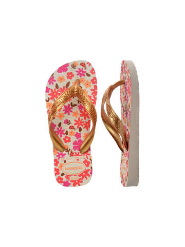 Havaianas Flores Kinder-Slipper zum Hineinschlüpfen Beige