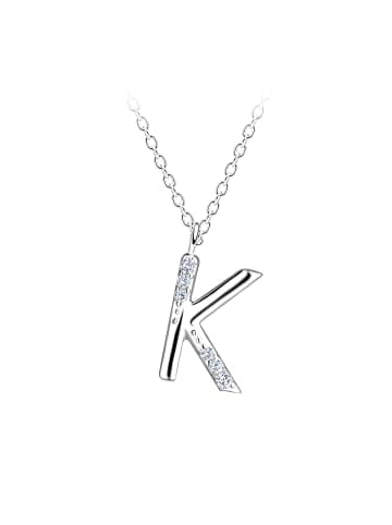 Alexander York Kette mit Buchstabenanhänger K in 925 Sterling Silber, 2-tlg. in silber