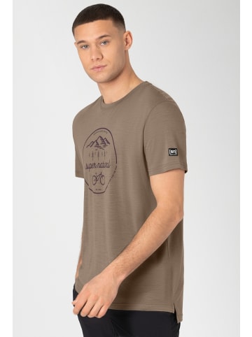 super.natural Merino T-Shirt M TRAILS TEE in beige