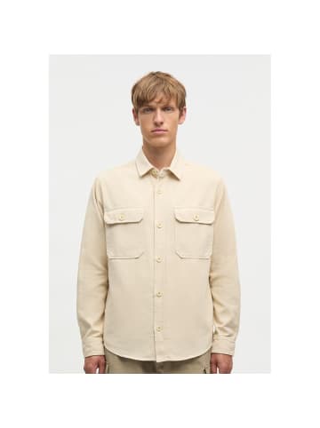 MADS NORGAARD COPENHAGEN Langarmhemd Dyed Canvas Skyler in grau