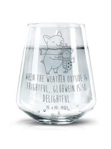 Mr. & Mrs. Panda Glas Glühschwein Smörle mit Spruch in Transparent