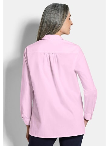 GOLDNER Kurzgröße:  Baumwollbluse mit Hemdkragen in rosé