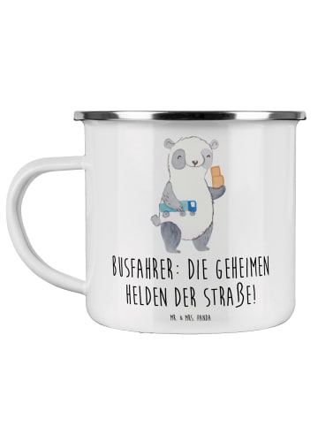 Mr. & Mrs. Panda Teetasse Busfahrer Helden mit Spruch in Weiß