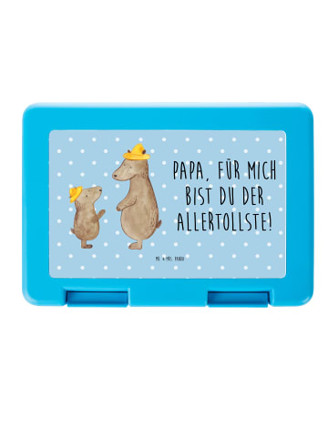 Mr. & Mrs. Panda Brotbüchse Bären mit Hut mit Spruch in Blau Pastell