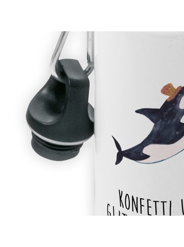 Mr. & Mrs. Panda Trinkflasche Orca Zylinder mit Spruch in Weiß