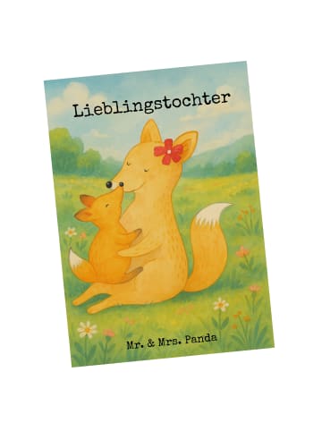 Mr. & Mrs. Panda Postkarte Fuchs Mama Design mit Spruch in Weiß