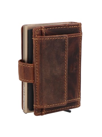 Greenburry Vintage Geldbörse RFID Schutz Leder 7.5 cm in brown