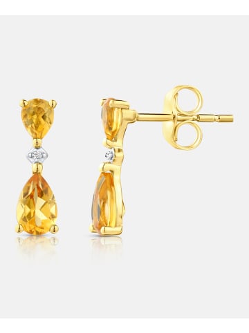 Diamant L'éternel Ohrhänger, mit Citrin, 375 Gelbgold
