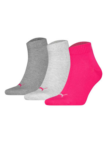 Puma Socken 3er Pack in Pink/Grau