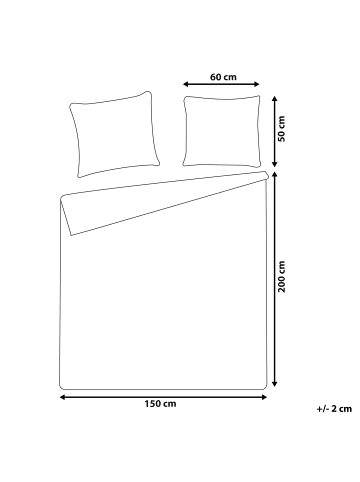 Beliani 3-tlg Bettwäsche-Set PARKROSE in Beige
