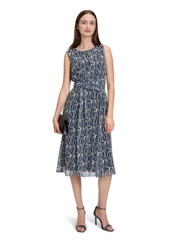 BETTY & CO Chiffonkleid ohne Arm in Nature/Dark Blue