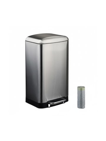 relaxdays Mülleimer in Silber - 30 Liter