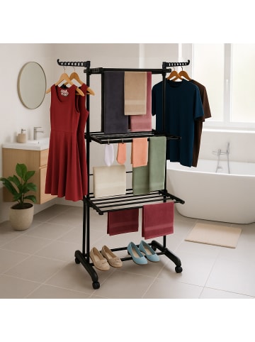 relaxdays Wäscheständer in Schwarz