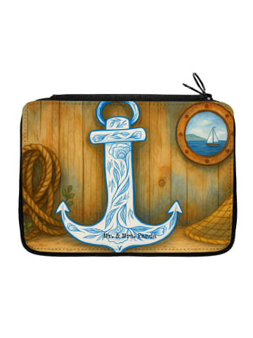 Mr. & Mrs. Panda Schulmäppchen Anker Blau Design ohne Spruch in Weiß