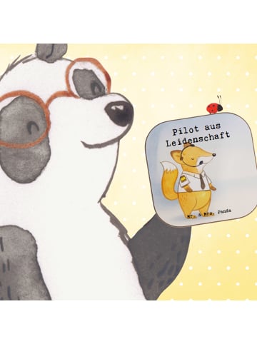Mr. & Mrs. Panda Untersetzer für Gläser Pilot Leidenschaft Desig... in Weiß