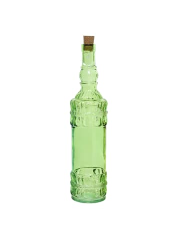 MARELIDA Glasflasche mit Korken Retro Vintage Flasche 780ml in grün