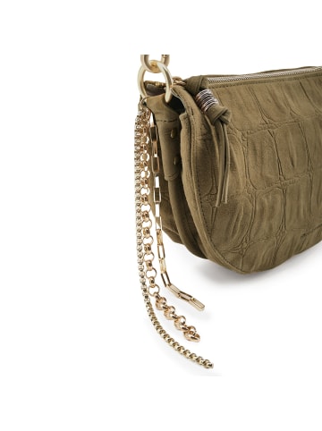 FREDs BRUDER Velvet Wild Umhängetasche Leder 28 cm in khaki