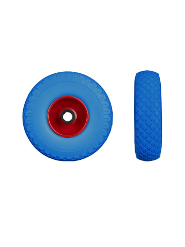 relaxdays 4x Sackkarrenrad "3.00-4" in Blau/ Rot