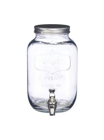 relaxdays Getränkespender in Transparent - 3,5 l