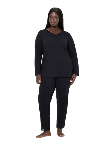 Ulla Popken Pyjama in schwarz