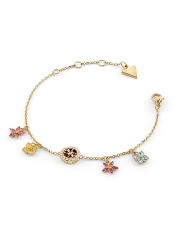 Guess Damen-Armband Blüten Charms Bunt/Goldfarben