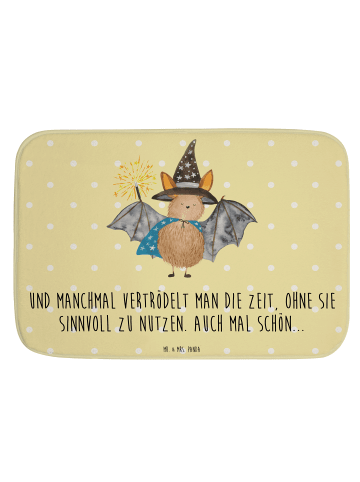 Mr. & Mrs. Panda Badteppich Fledermaus Zauberer mit Spruch in Gelb Pastell