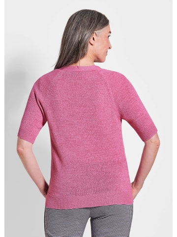 GOLDNER Kurzgröße:  Strickjacke Damen Cardigan in Pink, Halbarm in pink