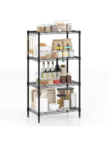 COSTWAY Metall Aufbewahrungsregal 4 stöckig in Schwarz
