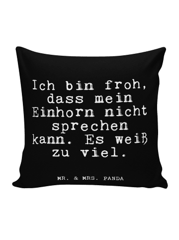 Mr. & Mrs. Panda 40x40 Kissen Ich bin froh, dass... mit Spruch in Schwarz