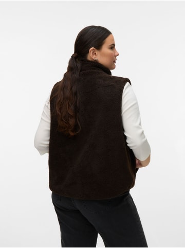 Vero Moda Teddyfell Weste in Chocolate Torte