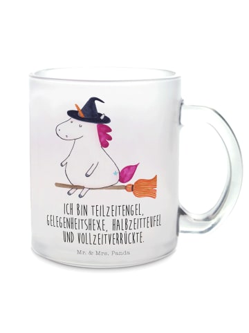 Mr. & Mrs. Panda Teetasse Einhorn Hexe mit Spruch in Transparent