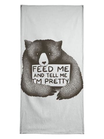 Juniqe Handtuch "Feed Me" in Grau & Schwarz