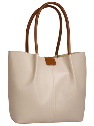 Samantha Look Handtasche echt Leder in beige