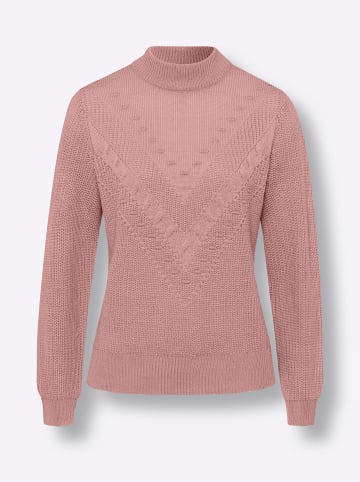 Sieh an! Stehkragenpullover in hortensie