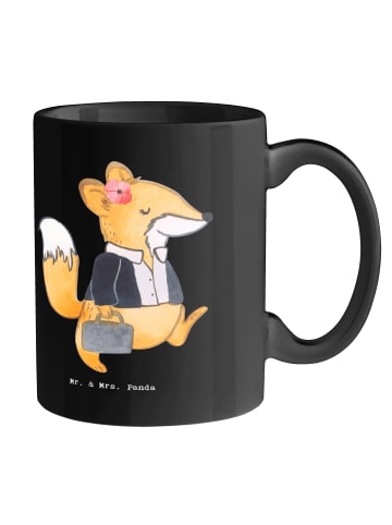 Mr. & Mrs. Panda Trinkbecher Juristin Humor mit Spruch in Schwarz