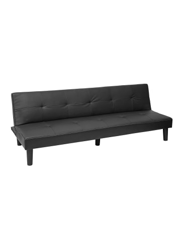 MCW 3er-Sofa G11 mit Schlaffunktion, Kunstleder, schwarz