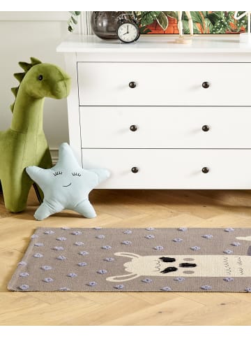 Beliani Kurzflor LUBUK in Braun/Lila/Beige - (W) 80 x (L) 150 cm