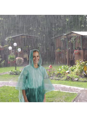 relaxdays 100 x Regenponcho in Grün
