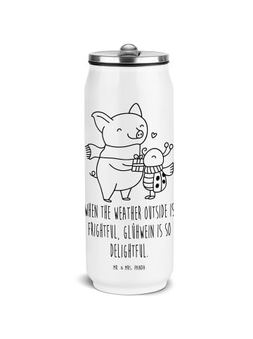 Mr. & Mrs. Panda Trinkflasche Edelstahl Glühschwein Smörle mit S... in Weiß