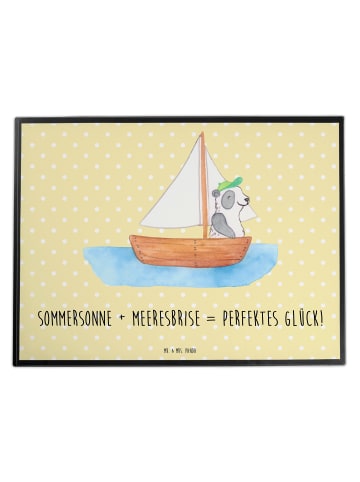 Mr. & Mrs. Panda Schreibtischunterlage Sommer Meer Glück mit Spruch in Gelb Pastell