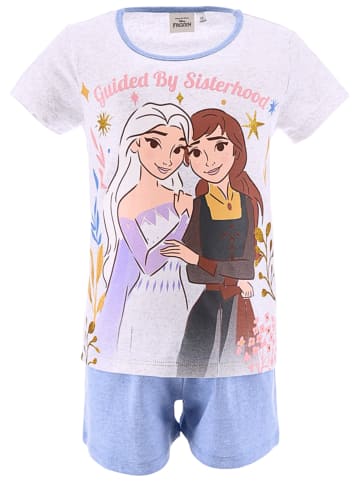 Disney Frozen Schlafanzug kurz Disney Frozen Elsa & Anna in Hellgrau