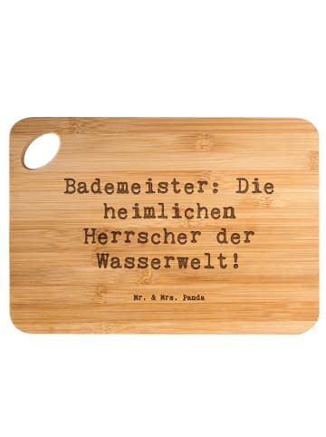 Mr. & Mrs. Panda Holzbrett Spruch Bademeister Herrscher mit Spruch in Braun