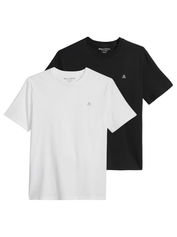 Marc O'Polo T-Shirt 2er Pack in Schwarz/Weiß